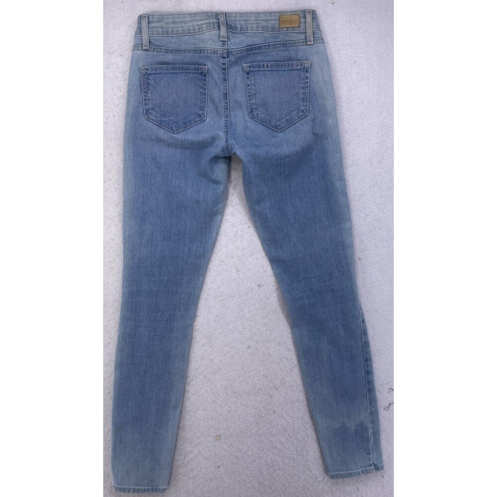 PAIGE Edgemont Skinny Zip Jeans Women’s 25 Light Wash USA Made Stretch Denim - Picture 2 of 14
